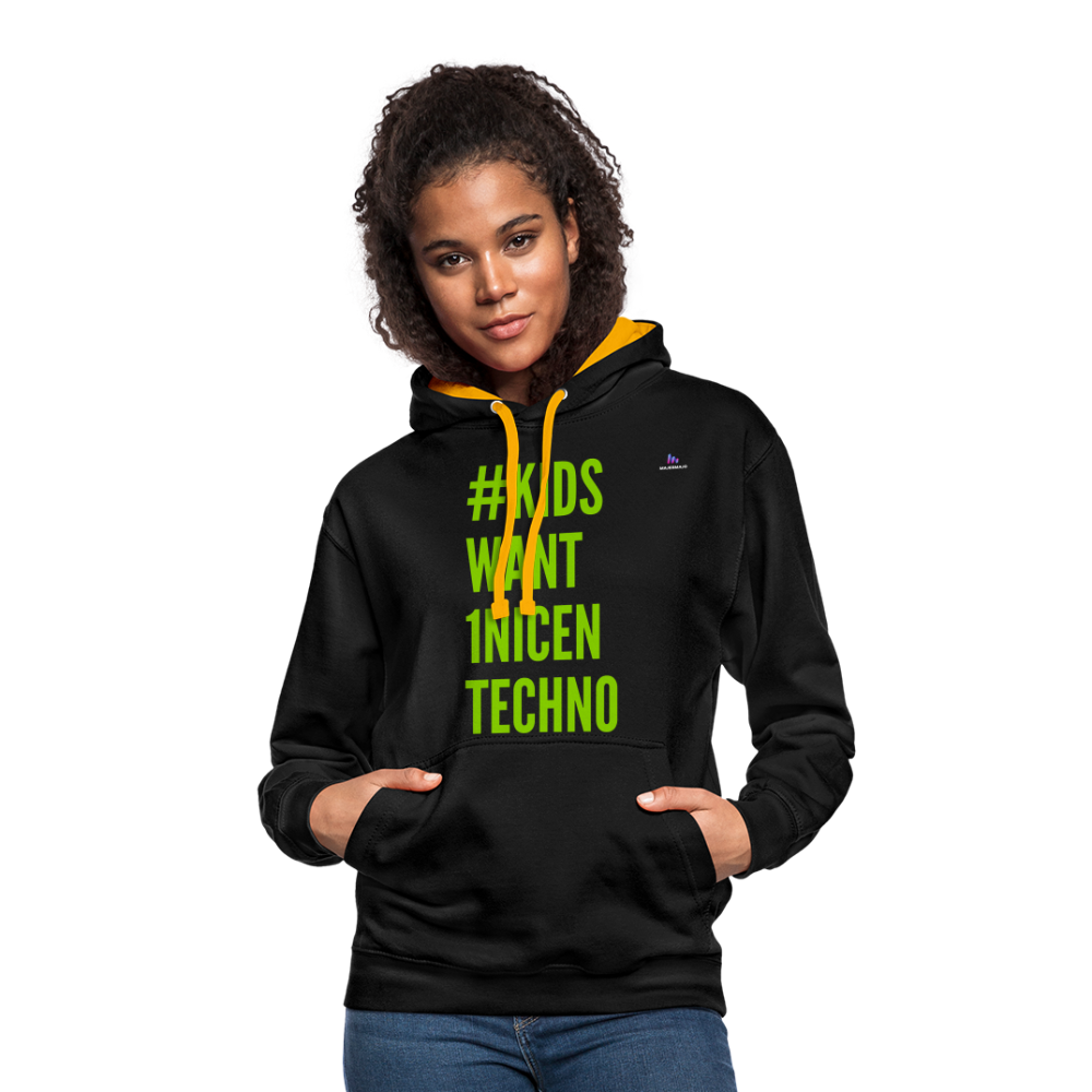 Sudadera con capucha en contraste"mittelfinger" - black/gold