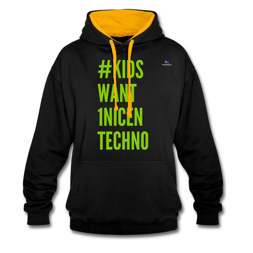 Sudadera con capucha en contraste"mittelfinger" - black/gold