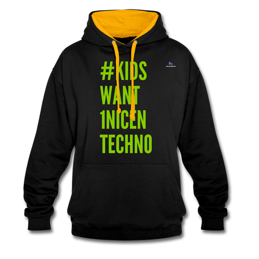 Sudadera con capucha en contraste"mittelfinger" - black/gold