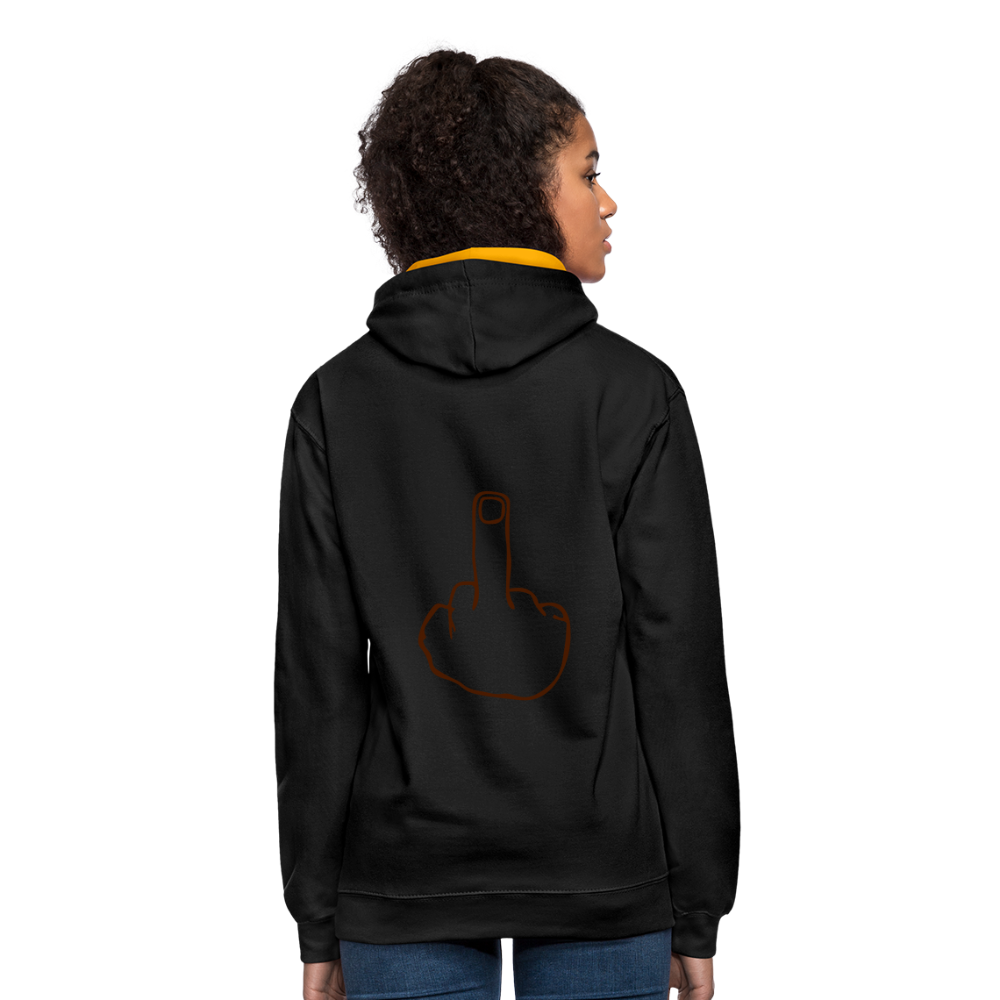 Sudadera con capucha en contraste"mittelfinger" - black/gold