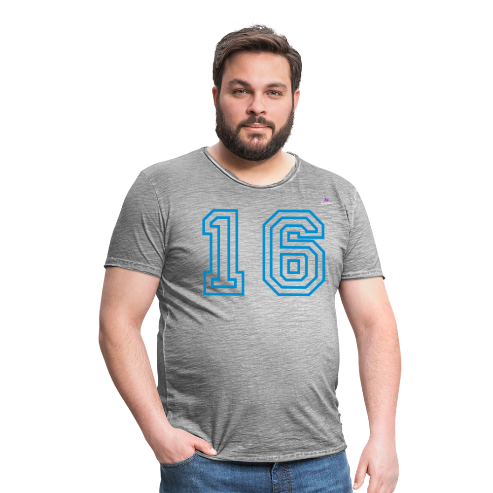 Camiseta vintage"number sixteen" - vintage grey