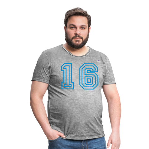 Camiseta vintage"number sixteen" - vintage grey