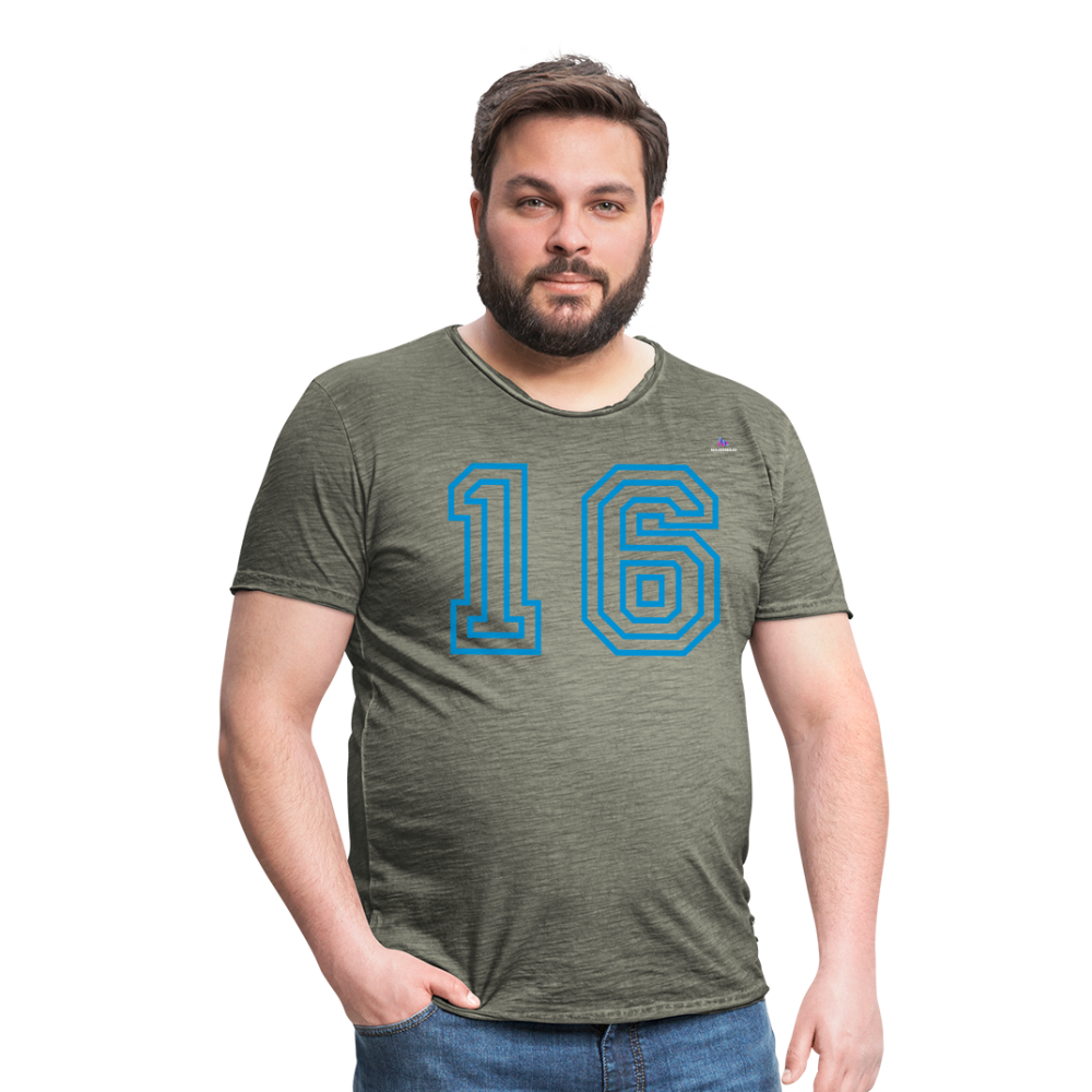 Camiseta vintage"number sixteen" - vintage khaki