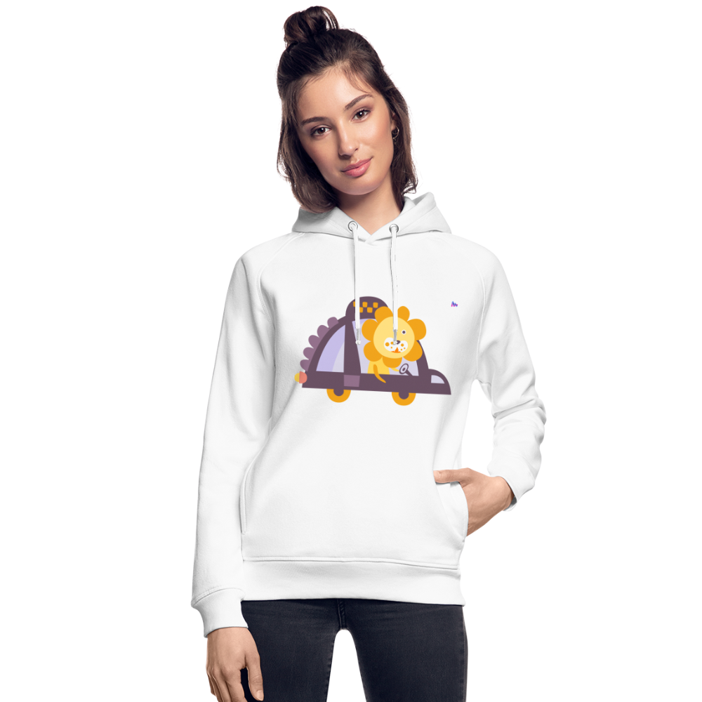 Sudadera con capucha ecológica unisex de Stanley & Stella"Lion with feathers" - white