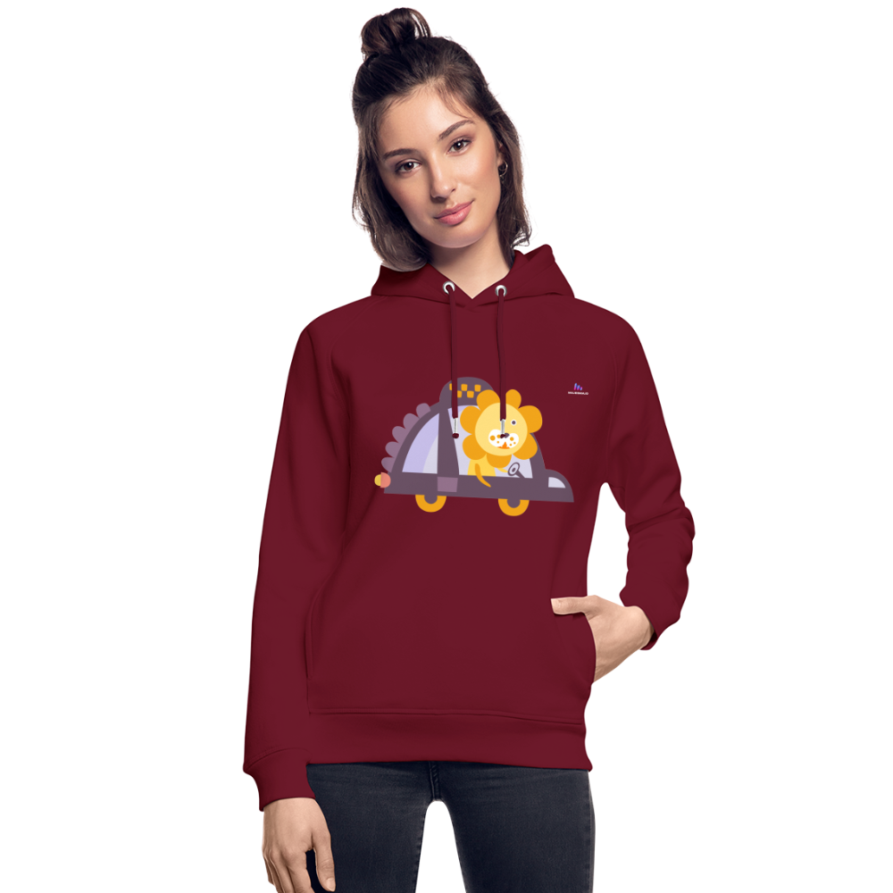 Sudadera con capucha ecológica unisex de Stanley & Stella"Lion with feathers" - burgundy