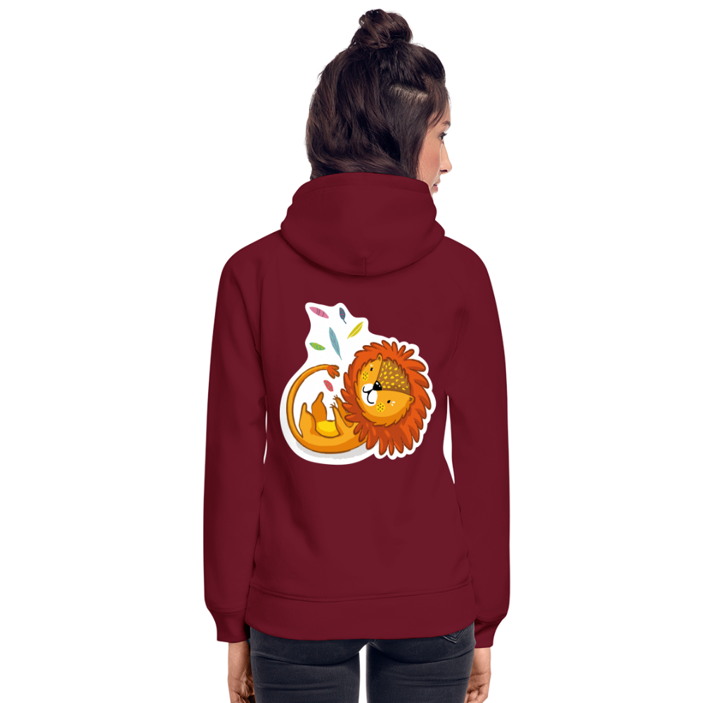 Sudadera con capucha ecológica unisex de Stanley & Stella"Lion with feathers" - burgundy