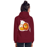 Sudadera con capucha ecológica unisex de Stanley & Stella"Lion with feathers" - burgundy