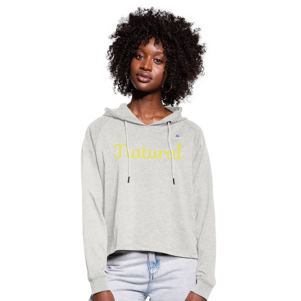 Sudadera cropped con capucha"stein of beer" - heather oatmeal