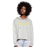 Sudadera cropped con capucha"stein of beer" - heather oatmeal