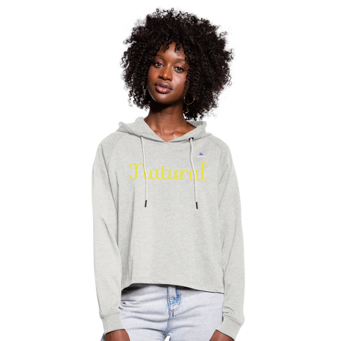 Sudadera cropped con capucha"stein of beer" - heather oatmeal