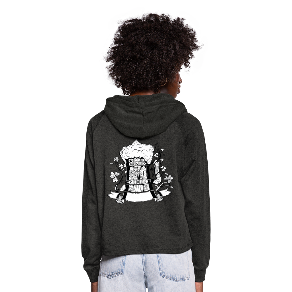 Sudadera cropped con capucha"stein of beer" - charcoal grey