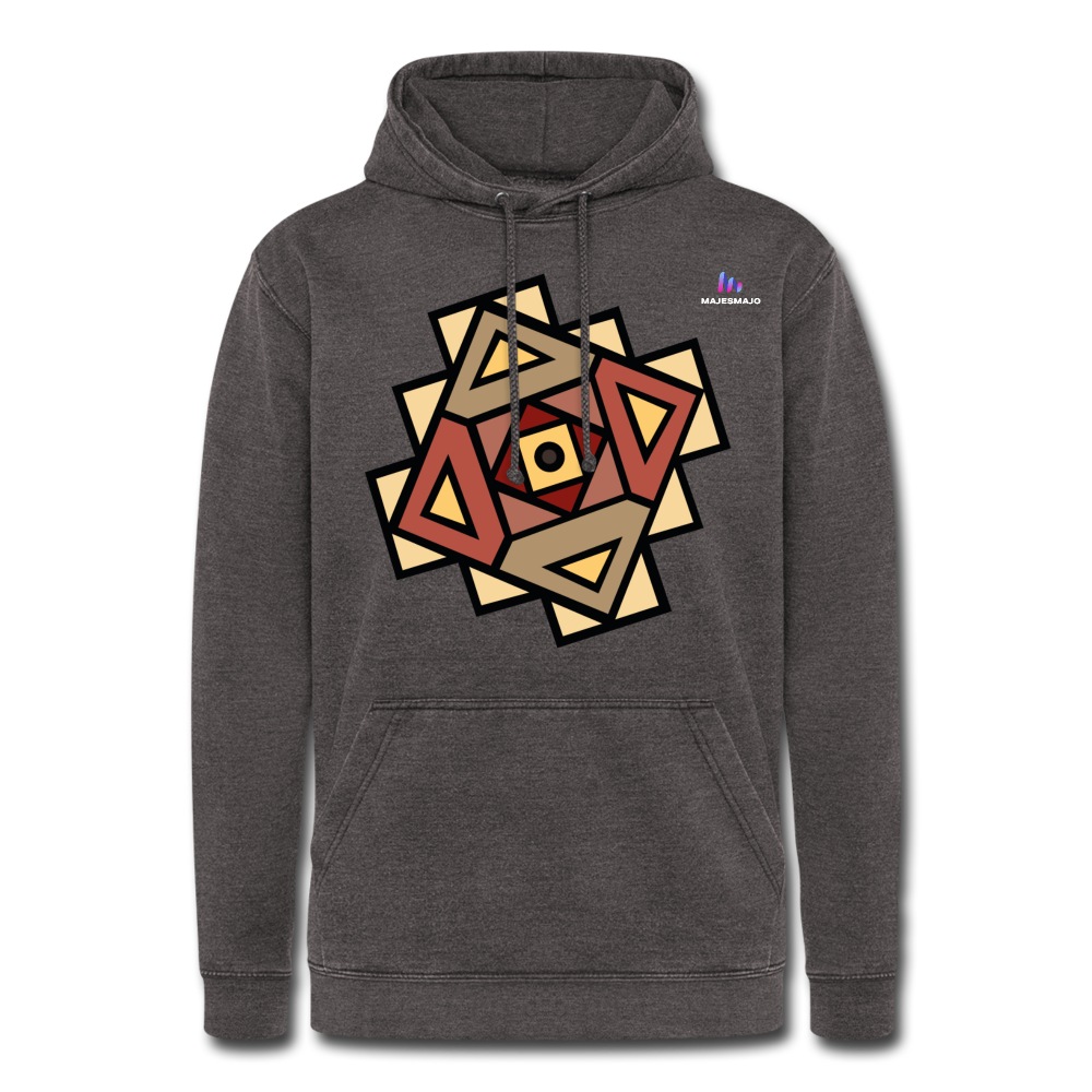 Nuestra sudadera con capucha vintage"Native American Symbol" - washed charcoal