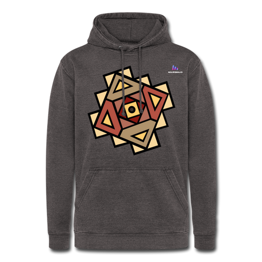 Nuestra sudadera con capucha vintage"Native American Symbol" - washed charcoal