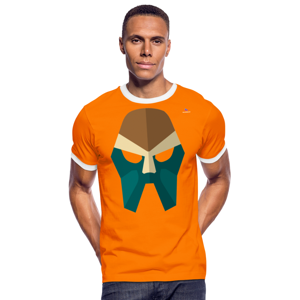 Camiseta contraste"mask" - orange/white