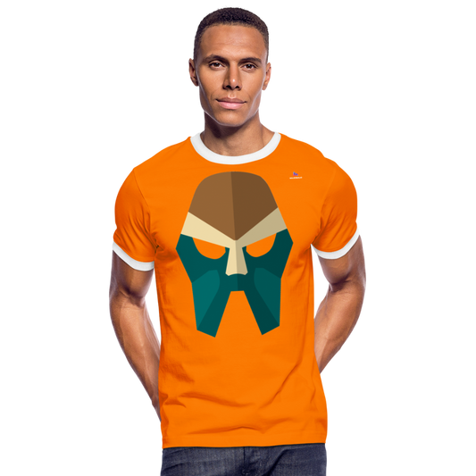 Camiseta contraste"mask" - orange/white