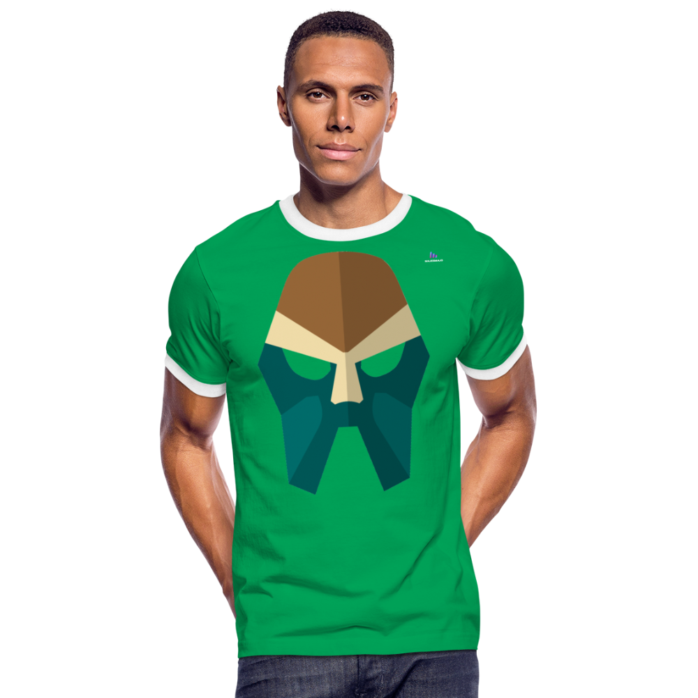 Camiseta contraste"mask" - kelly green/white