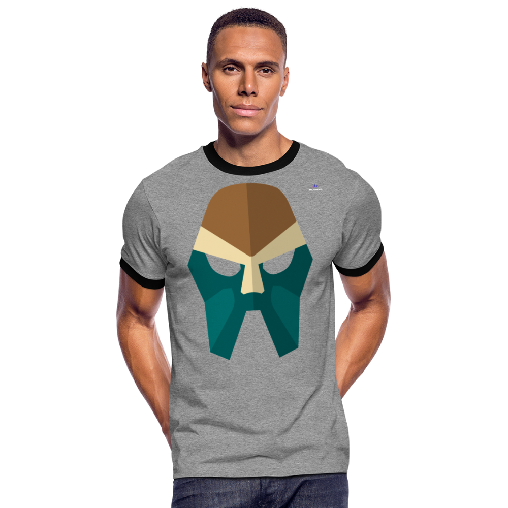 Camiseta contraste"mask" - heather grey/black