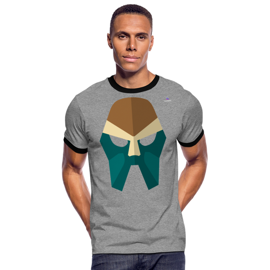 Camiseta contraste"mask" - heather grey/black