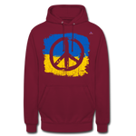 Sudadera con capucha unisex"Peace not war" - bordeaux