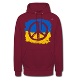 Sudadera con capucha unisex"Peace not war" - bordeaux