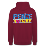 Sudadera con capucha unisex"Peace not war" - bordeaux