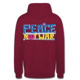 Sudadera con capucha unisex"Peace not war" - bordeaux