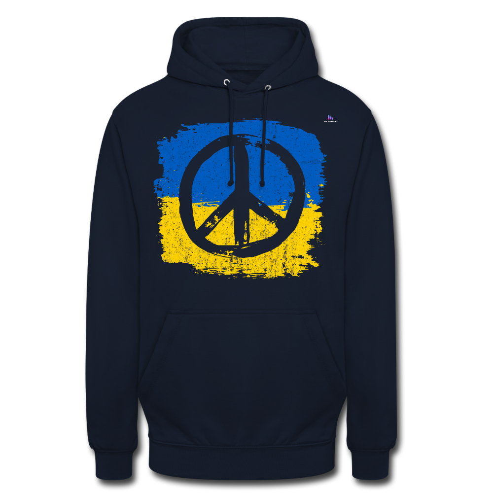 Sudadera con capucha unisex"Peace not war" - navy
