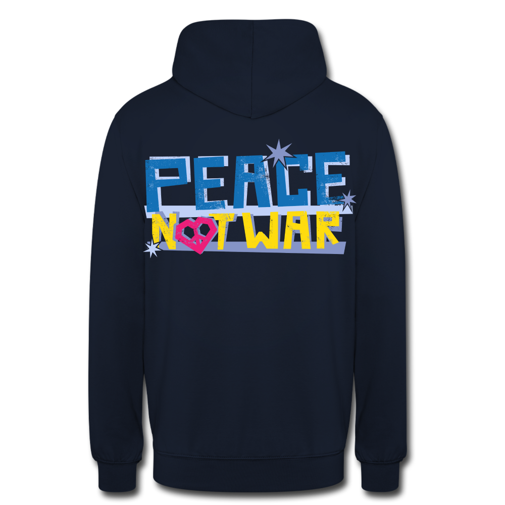 Sudadera con capucha unisex"Peace not war" - navy