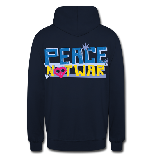 Sudadera con capucha unisex"Peace not war" - navy