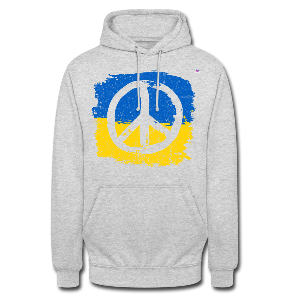 Sudadera con capucha unisex"Peace not war" - light heather grey