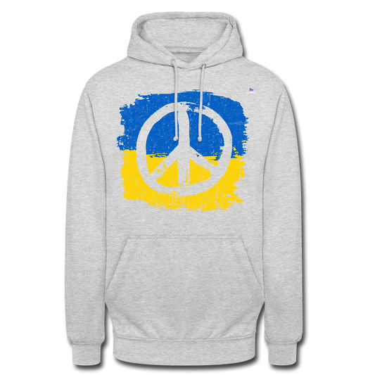 Sudadera con capucha unisex"Peace not war" - light heather grey