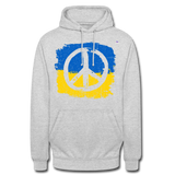 Sudadera con capucha unisex"Peace not war" - light heather grey