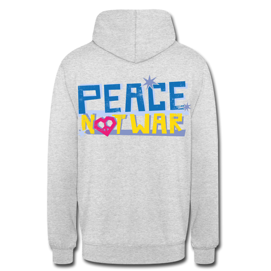Sudadera con capucha unisex"Peace not war" - light heather grey
