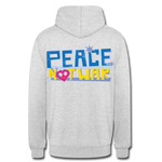 Sudadera con capucha unisex"Peace not war" - light heather grey