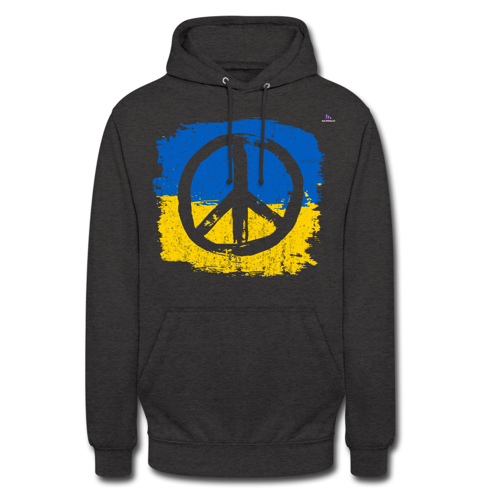 Sudadera con capucha unisex"Peace not war" - charcoal grey