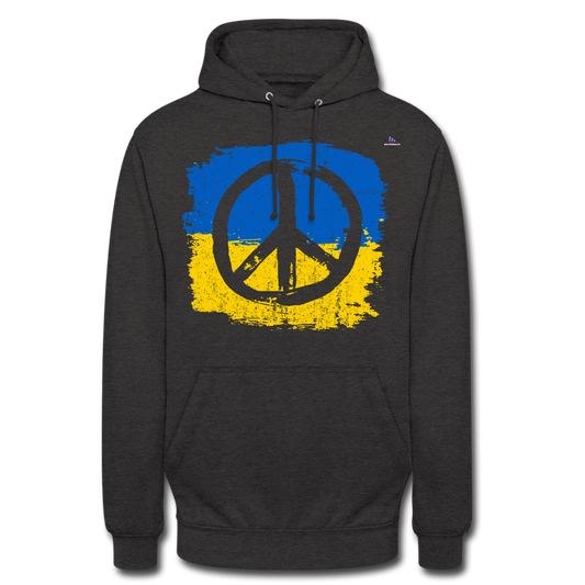 Sudadera con capucha unisex"Peace not war" - charcoal grey