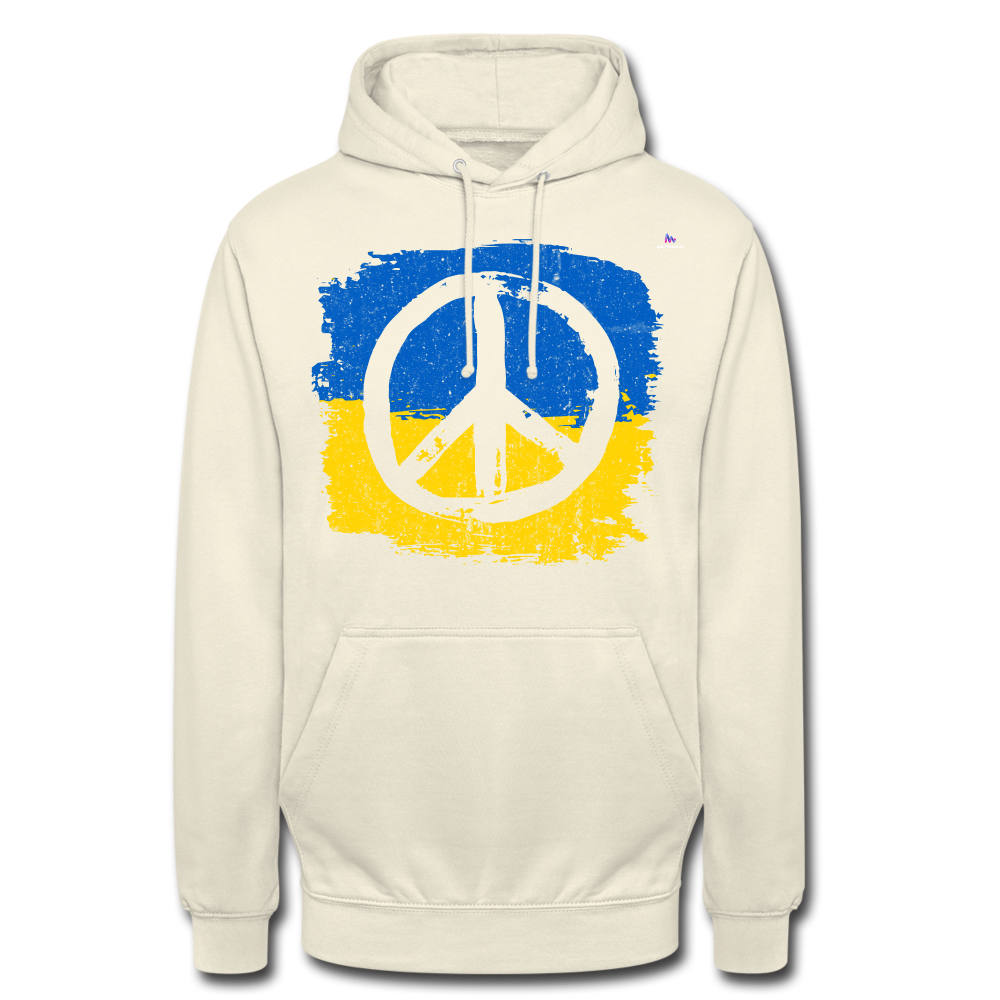Sudadera con capucha unisex"Peace not war" - vanilla