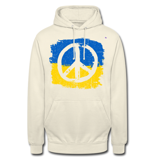 Sudadera con capucha unisex"Peace not war" - vanilla