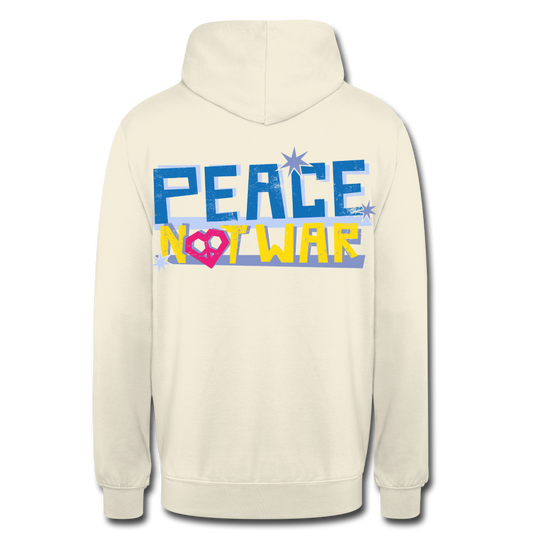 Sudadera con capucha unisex"Peace not war" - vanilla