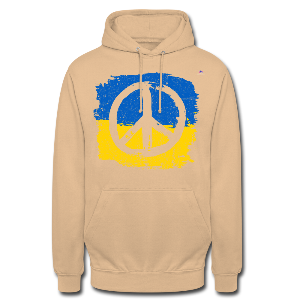 Sudadera con capucha unisex"Peace not war" - peach