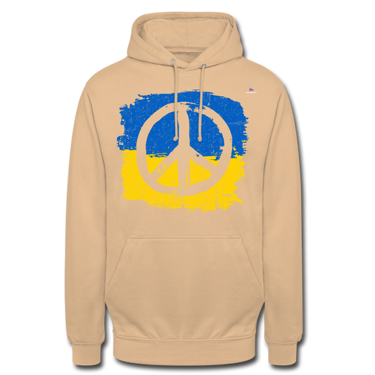 Sudadera con capucha unisex"Peace not war" - peach