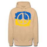 Sudadera con capucha unisex"Peace not war" - peach