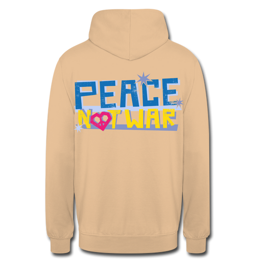 Sudadera con capucha unisex"Peace not war" - peach