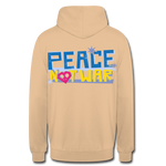 Sudadera con capucha unisex"Peace not war" - peach