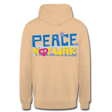 Sudadera con capucha unisex"Peace not war" - peach