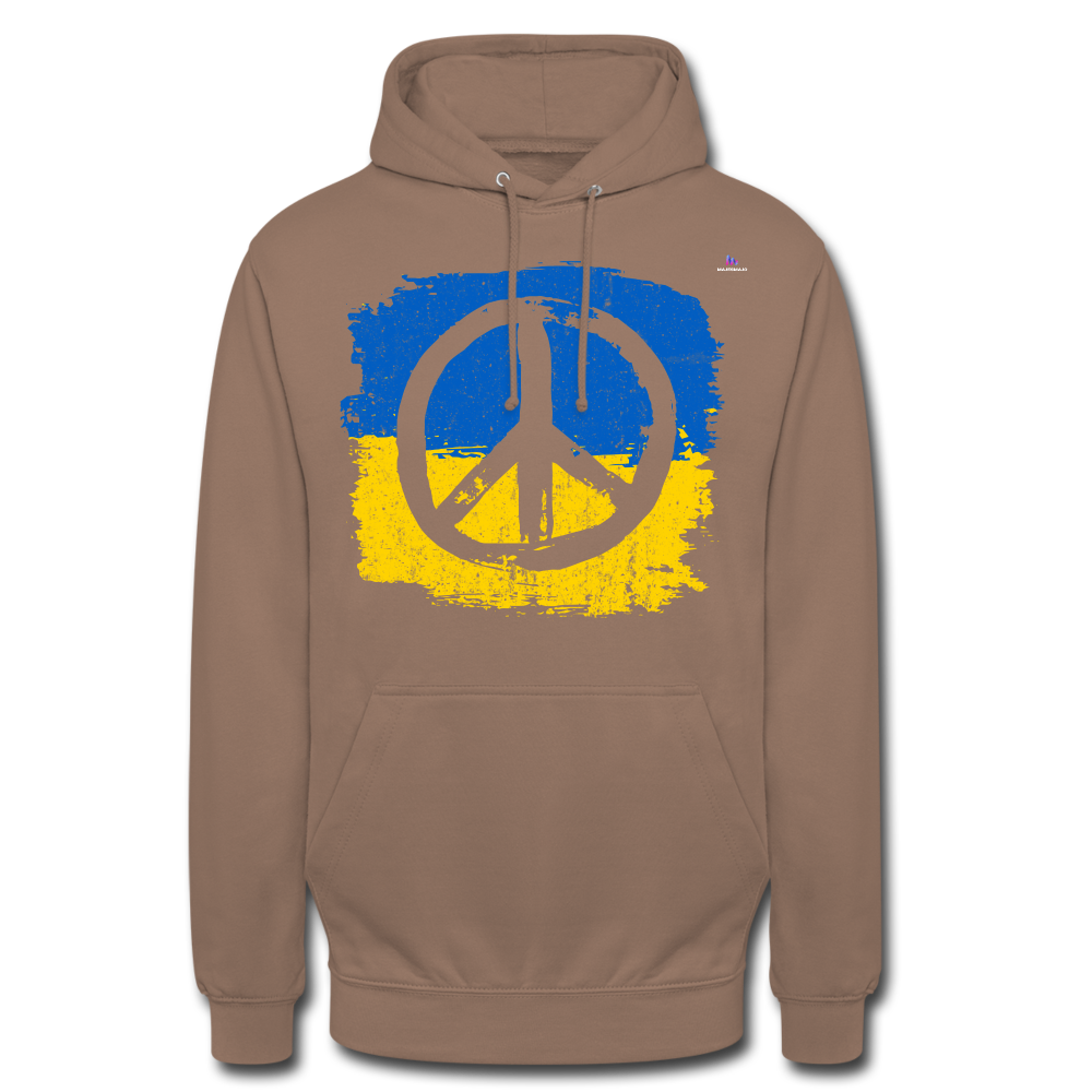 Sudadera con capucha unisex"Peace not war" - mocha