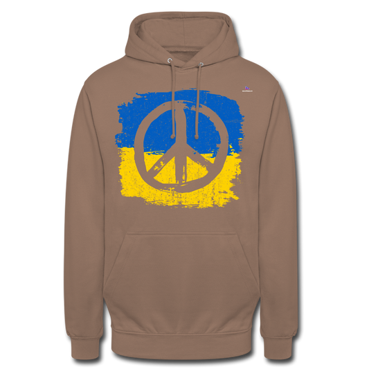 Sudadera con capucha unisex"Peace not war" - mocha