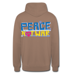 Sudadera con capucha unisex"Peace not war" - mocha