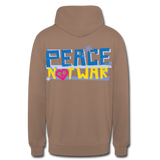 Sudadera con capucha unisex"Peace not war" - mocha