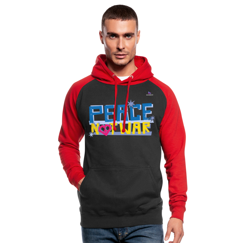Sudadera con capucha de béisbol unisex"Peace Dove Ukraine" - black/red